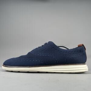 Cole Haan OriginalGrand Stitchlite Men 10.5M Blue Oxford Casual Dress Shoe EUC
